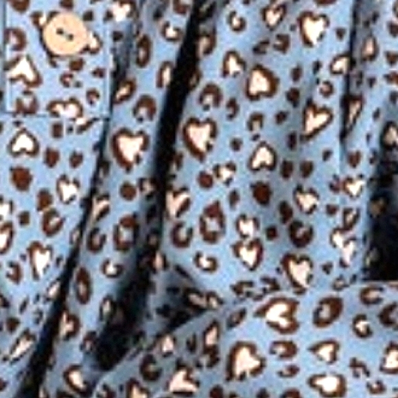 EE:SOME Smocked Leopard Heart Off Shoulder Puff Sleeve Top NWT - Picture 10 of 12